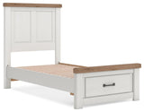 Savonport White/Brown Twin Panel Storage Bed from Ashley - Luna Furniture