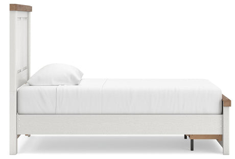 Savonport White/Brown Twin Panel Storage Bed from Ashley - Luna Furniture