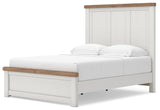 Savonport White/Brown Queen Panel Bed with Storage from Ashley - Luna Furniture