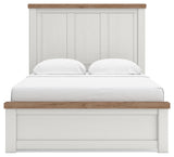 Savonport White/Brown Queen Panel Bed with Storage from Ashley - Luna Furniture