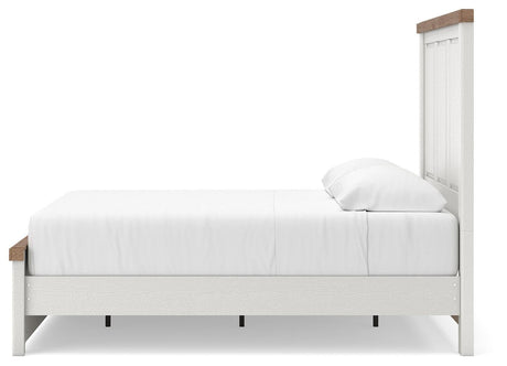 Savonport White/Brown Queen Panel Bed with Storage from Ashley - Luna Furniture