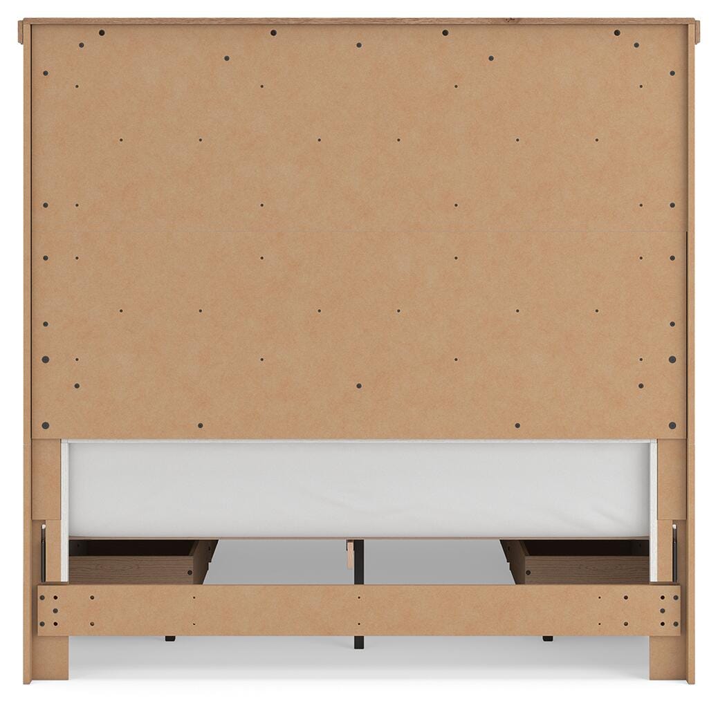 Savonport White/Brown Queen Panel Bed with Storage from Ashley - Luna Furniture