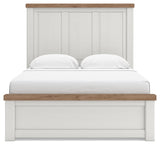 Savonport White/Brown Queen Panel Bed with Storage from Ashley - Luna Furniture