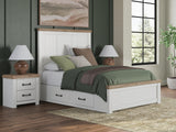 Savonport White/Brown Queen Panel Bed with Storage from Ashley - Luna Furniture