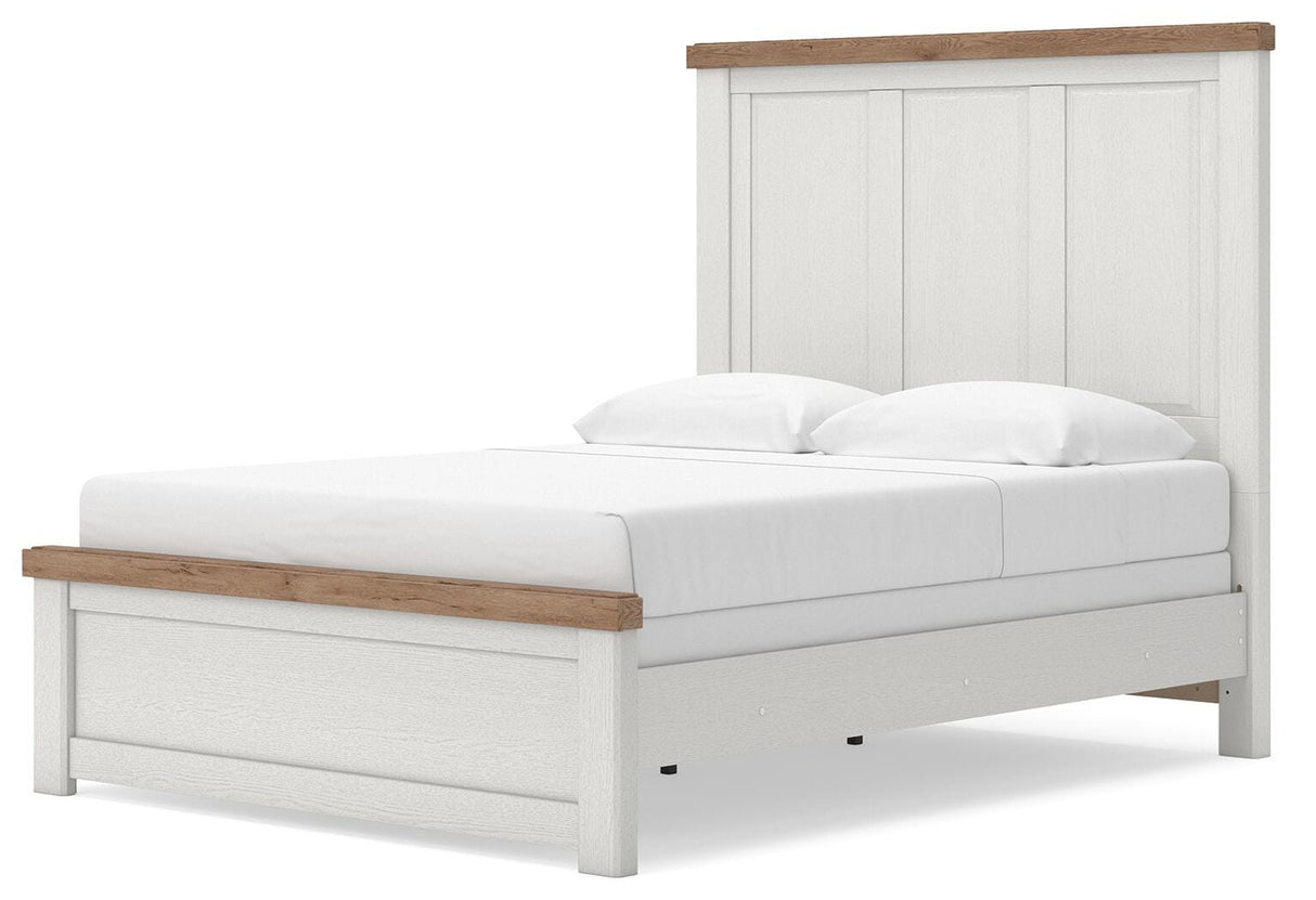 Savonport White/Brown Queen Panel Bed from Ashley - Luna Furniture