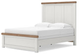 Savonport White/Brown Queen Panel Bed from Ashley - Luna Furniture