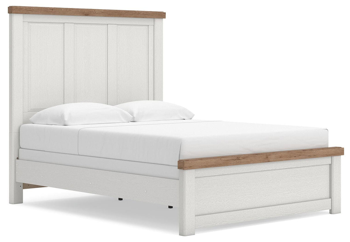Savonport White/Brown Queen Panel Bed from Ashley - Luna Furniture