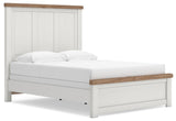 Savonport White/Brown Queen Panel Bed from Ashley - Luna Furniture