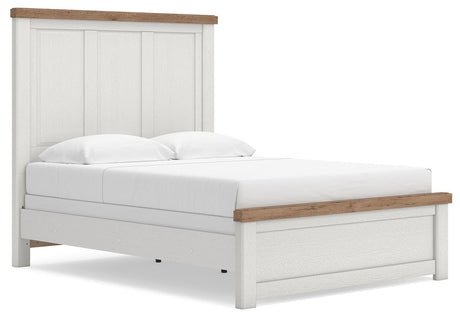 Savonport White/Brown Queen Panel Bed from Ashley - Luna Furniture