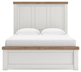 Savonport White/Brown Queen Panel Bed from Ashley - Luna Furniture