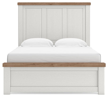 Savonport White/Brown Queen Panel Bed from Ashley - Luna Furniture
