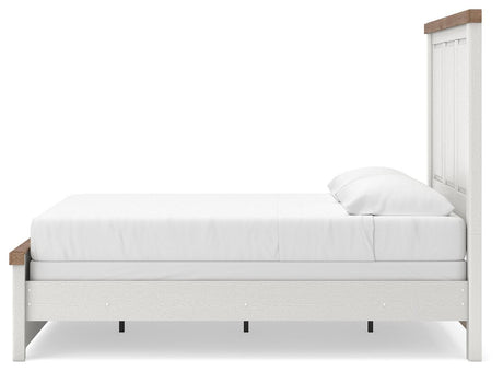 Savonport White/Brown Queen Panel Bed from Ashley - Luna Furniture