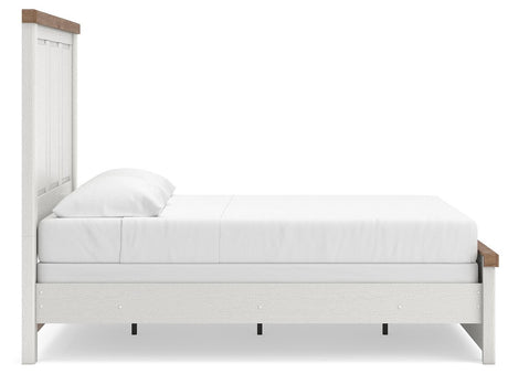 Savonport White/Brown Queen Panel Bed from Ashley - Luna Furniture