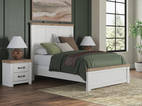 Savonport White/Brown Queen Panel Bed from Ashley - Luna Furniture