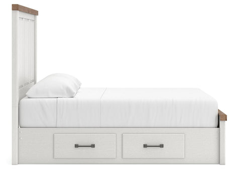 Savonport White/Brown Storage Bedroom Set with 6 Drawers from Ashley - Luna Furniture