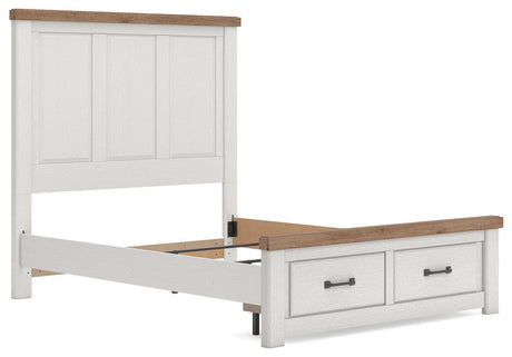 Savonport White/Brown Queen Panel Storage Bed from Ashley - Luna Furniture