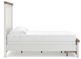 Savonport White/Brown Queen Panel Storage Bed from Ashley - Luna Furniture