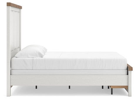 Savonport White/Brown Queen Panel Storage Bed from Ashley - Luna Furniture