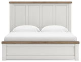 Savonport White/Brown King Panel Bed with Storage from Ashley - Luna Furniture