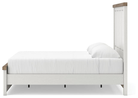 Savonport White/Brown King Panel Bed with Storage from Ashley - Luna Furniture