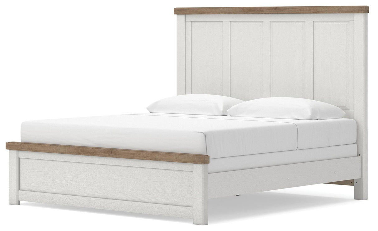 Savonport White/Brown King Panel Bed from Ashley - Luna Furniture