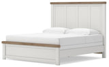 Savonport White/Brown King Panel Bed from Ashley - Luna Furniture