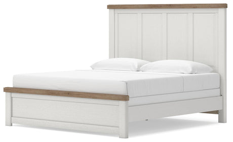 Savonport White/Brown King Panel Bed from Ashley - Luna Furniture