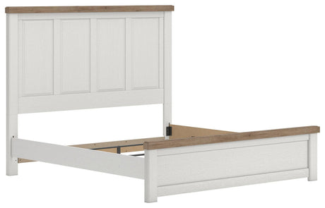 Savonport White/Brown King Panel Bed, Dresser and Nightstand from Ashley - Luna Furniture