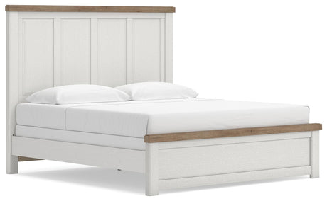 Savonport White/Brown King Panel Bed, Dresser and Chest from Ashley - Luna Furniture