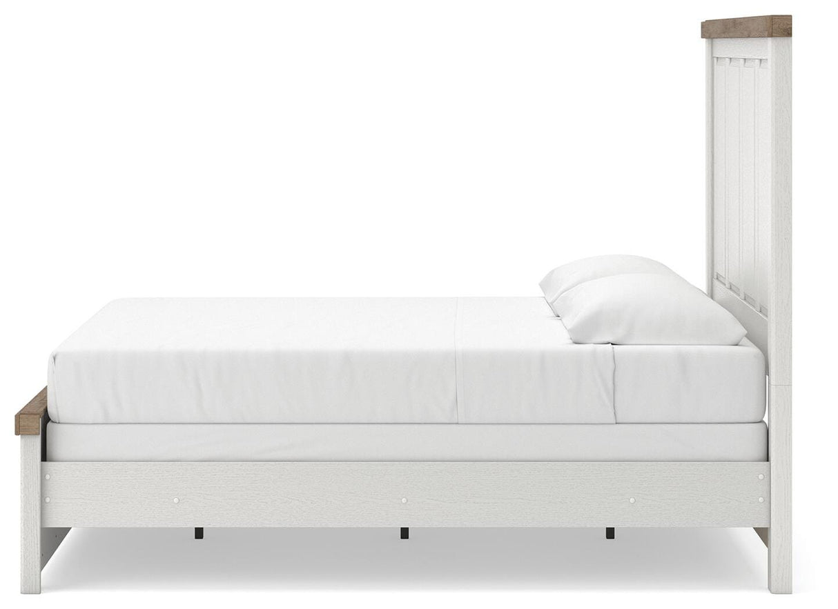 Savonport White/Brown King Panel Bed from Ashley - Luna Furniture