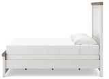 Savonport White/Brown King Panel Bed from Ashley - Luna Furniture