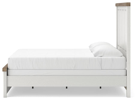 Savonport White/Brown King Panel Bed from Ashley - Luna Furniture
