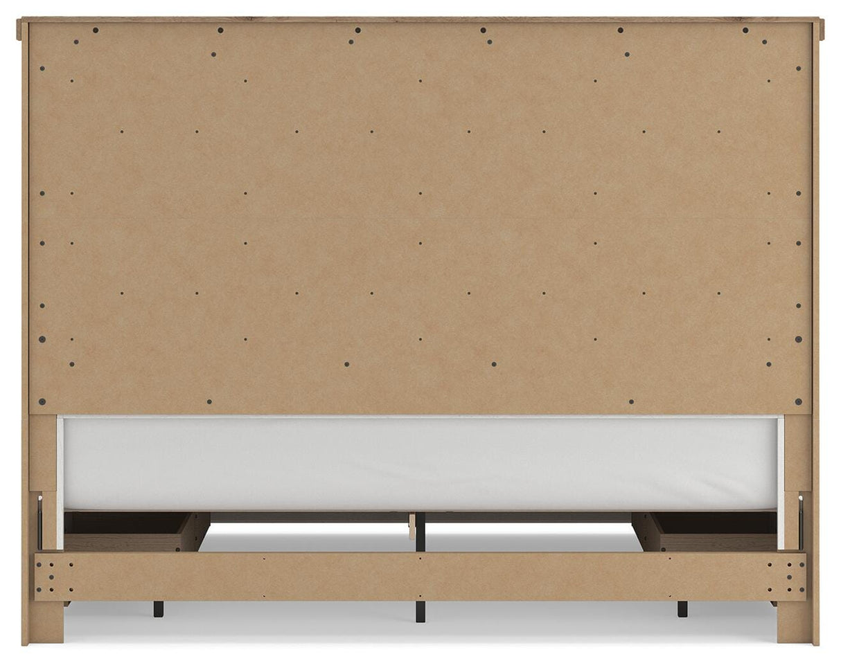 Savonport White/Brown King Panel Storage Bed from Ashley - Luna Furniture