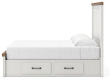 Savonport White/Brown King Panel Storage Bed from Ashley - Luna Furniture