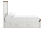 Savonport White/Brown King Panel Storage Bed from Ashley - Luna Furniture