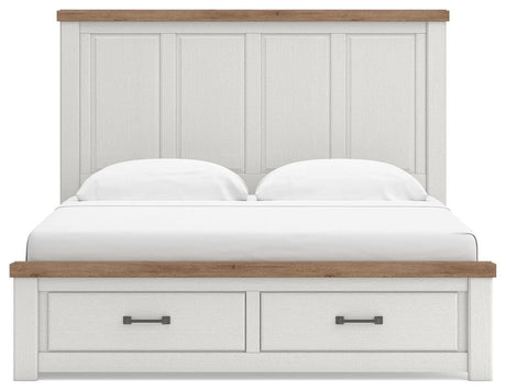 Savonport White/Brown King Storage Bed, Chest and Nightstand from Ashley - Luna Furniture