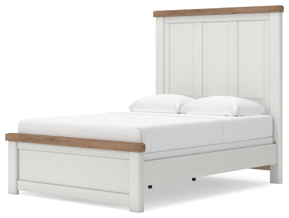 Savonport White/Brown Full Panel Bed from Ashley - Luna Furniture