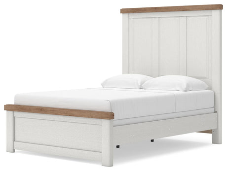 Savonport White/Brown Full Panel Bed from Ashley - Luna Furniture
