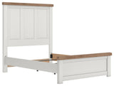 Savonport White/Brown Full Panel Bed from Ashley - Luna Furniture