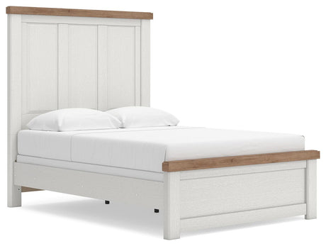 Savonport White/Brown Full Panel Bed from Ashley - Luna Furniture