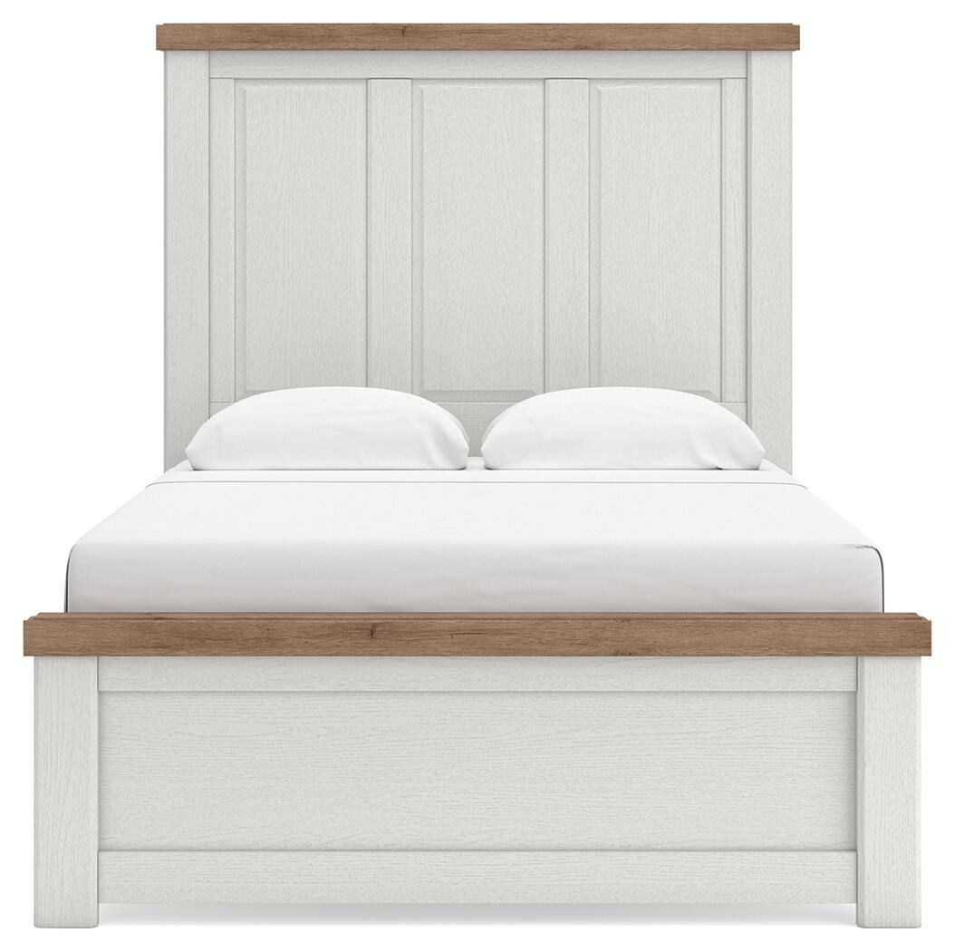 Savonport White/Brown Full Panel Bed from Ashley - Luna Furniture