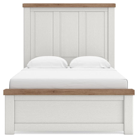 Savonport White/Brown Full Panel Bed from Ashley - Luna Furniture