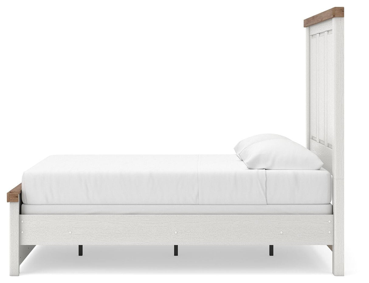 Savonport White/Brown Full Panel Bed from Ashley - Luna Furniture