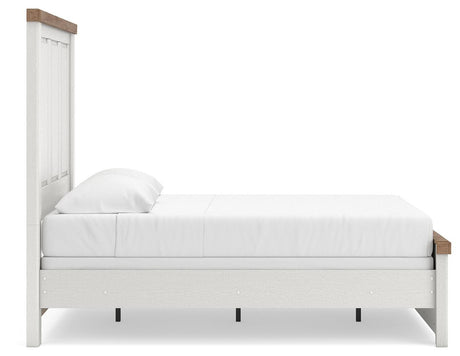 Savonport White/Brown Full Panel Bed from Ashley - Luna Furniture