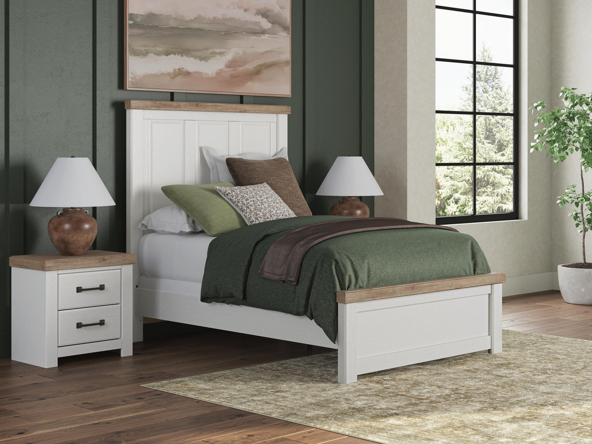 Savonport White/Brown Full Panel Bed from Ashley - Luna Furniture