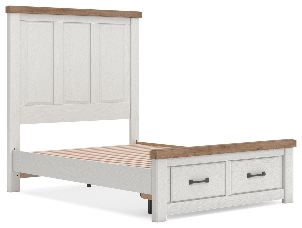 Savonport White/Brown Full Panel Storage Bed from Ashley - Luna Furniture