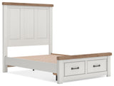 Savonport White/Brown Full Panel Storage Bed from Ashley - Luna Furniture