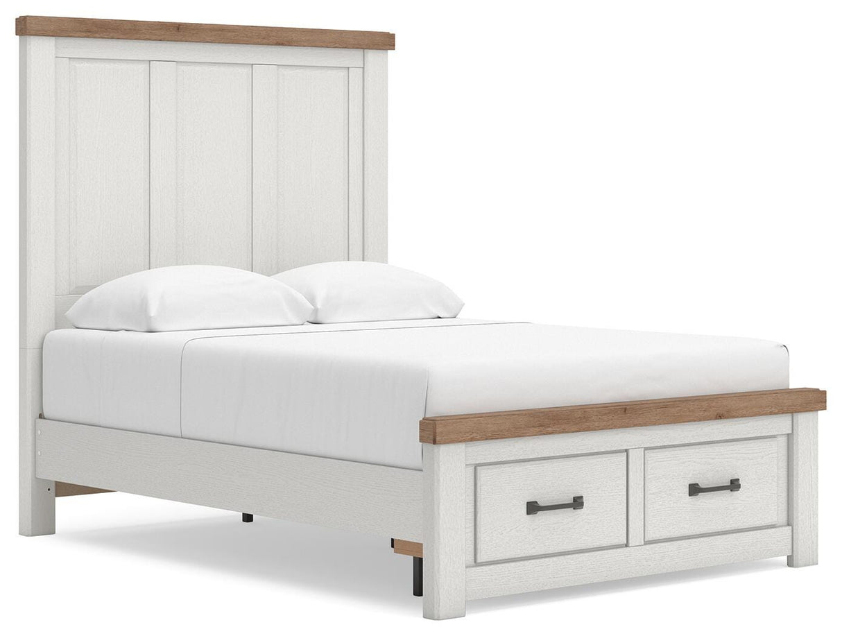 Savonport White/Brown Full Panel Storage Bed from Ashley - Luna Furniture