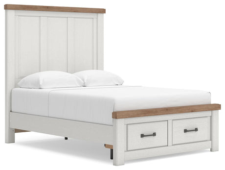 Savonport White/Brown Full Panel Storage Bed from Ashley - Luna Furniture