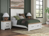Savonport White/Brown Full Panel Storage Bed from Ashley - Luna Furniture